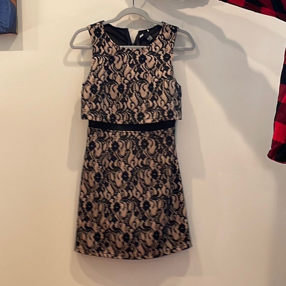 Dress with Lace Overlay